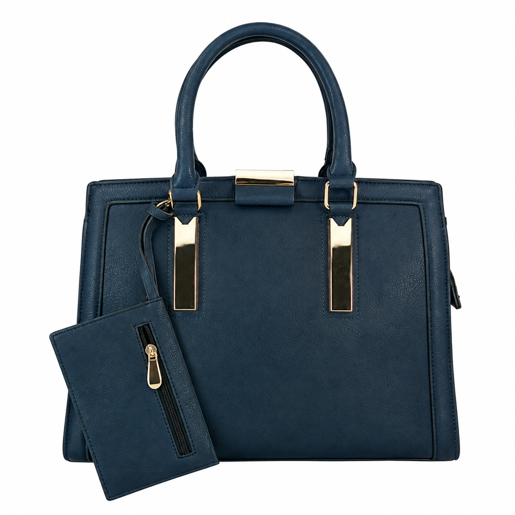 Structured Faux Leather Tote Bag