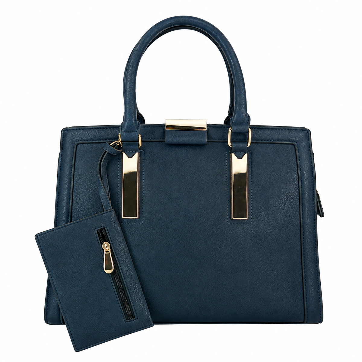 Structured Faux Leather Tote Bag