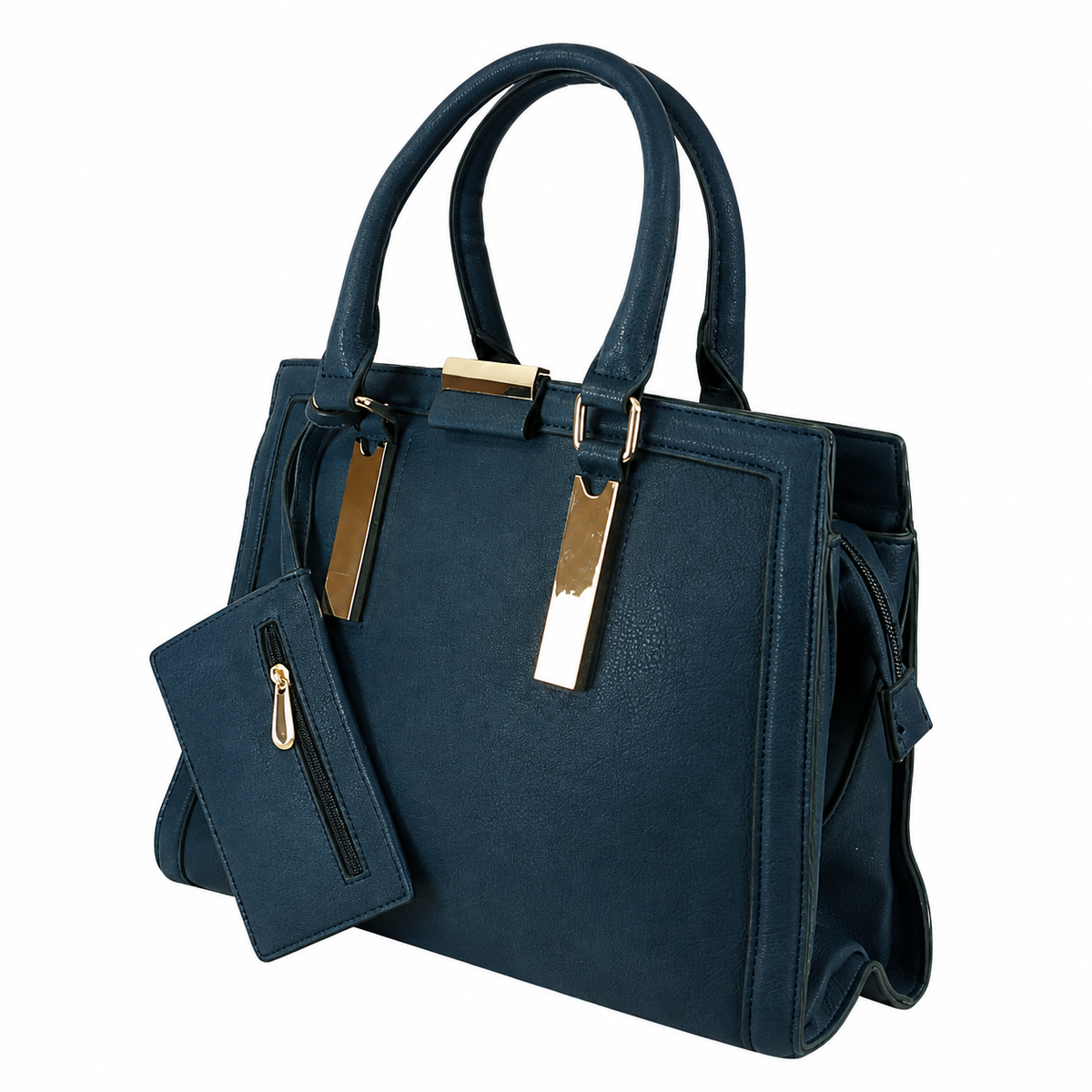 Structured Faux Leather Tote Bag