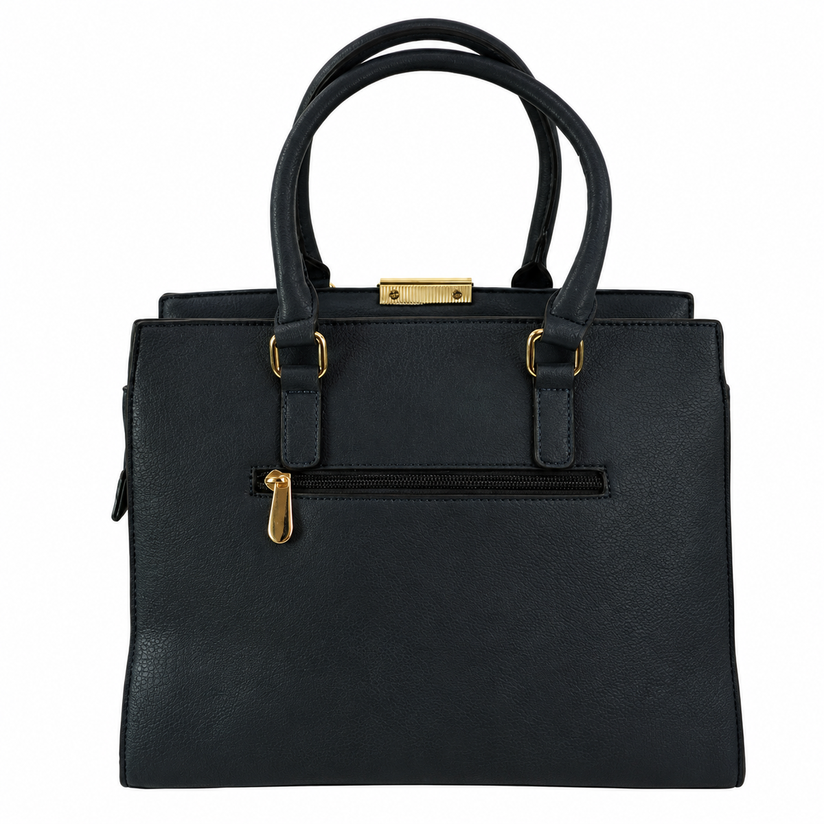 Structured Faux Leather Tote Bag