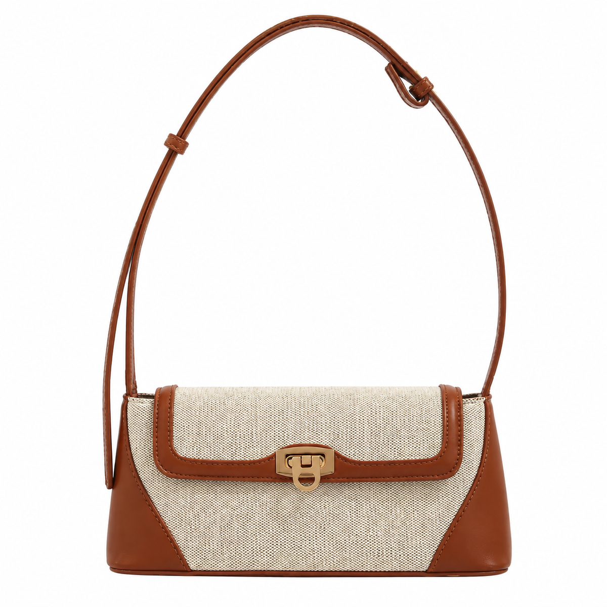 Structured Clasp Shoulder Bag