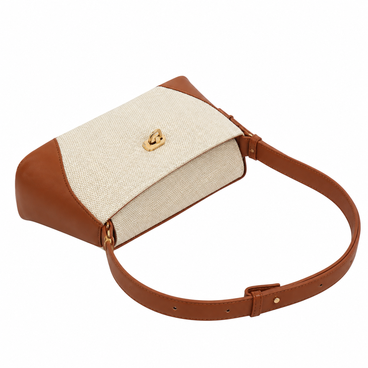 Structured Clasp Shoulder Bag