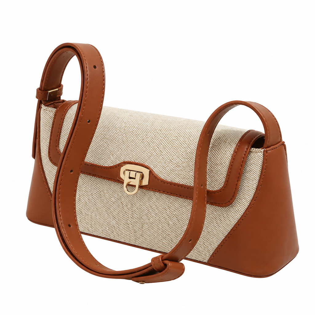Structured Clasp Shoulder Bag