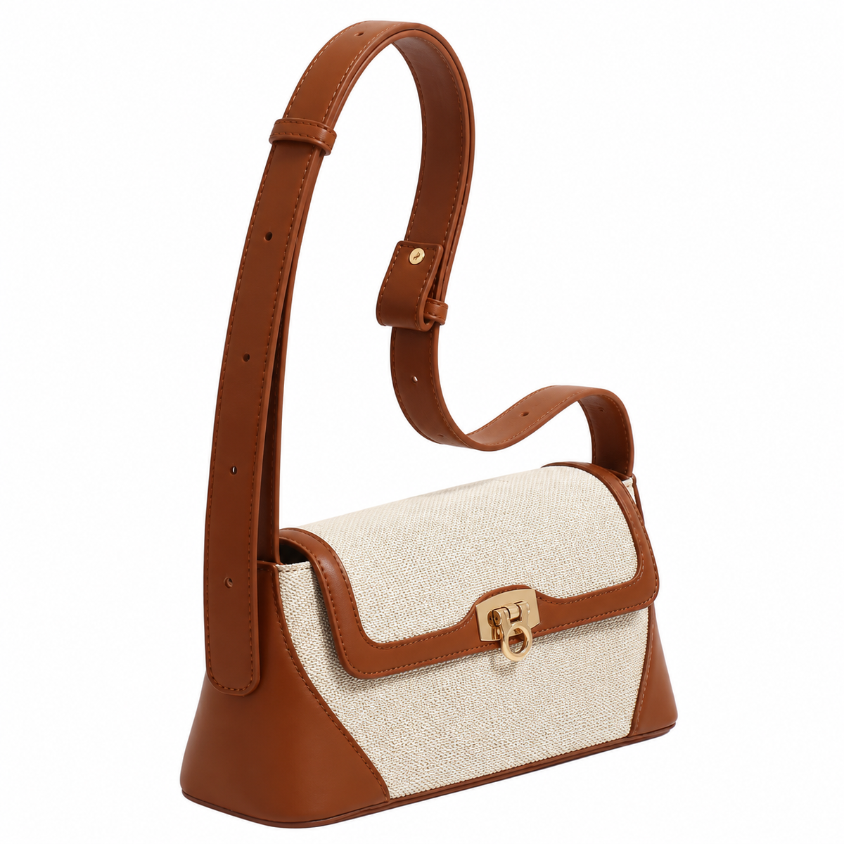 Structured Clasp Shoulder Bag