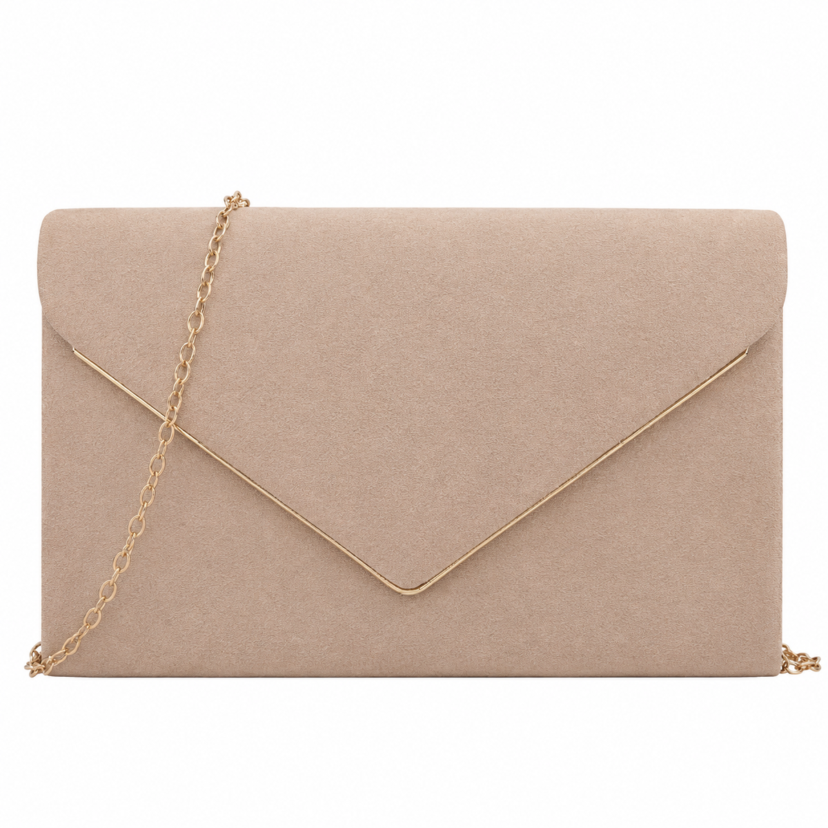 Envelope Faux Suede Clutch Bag
