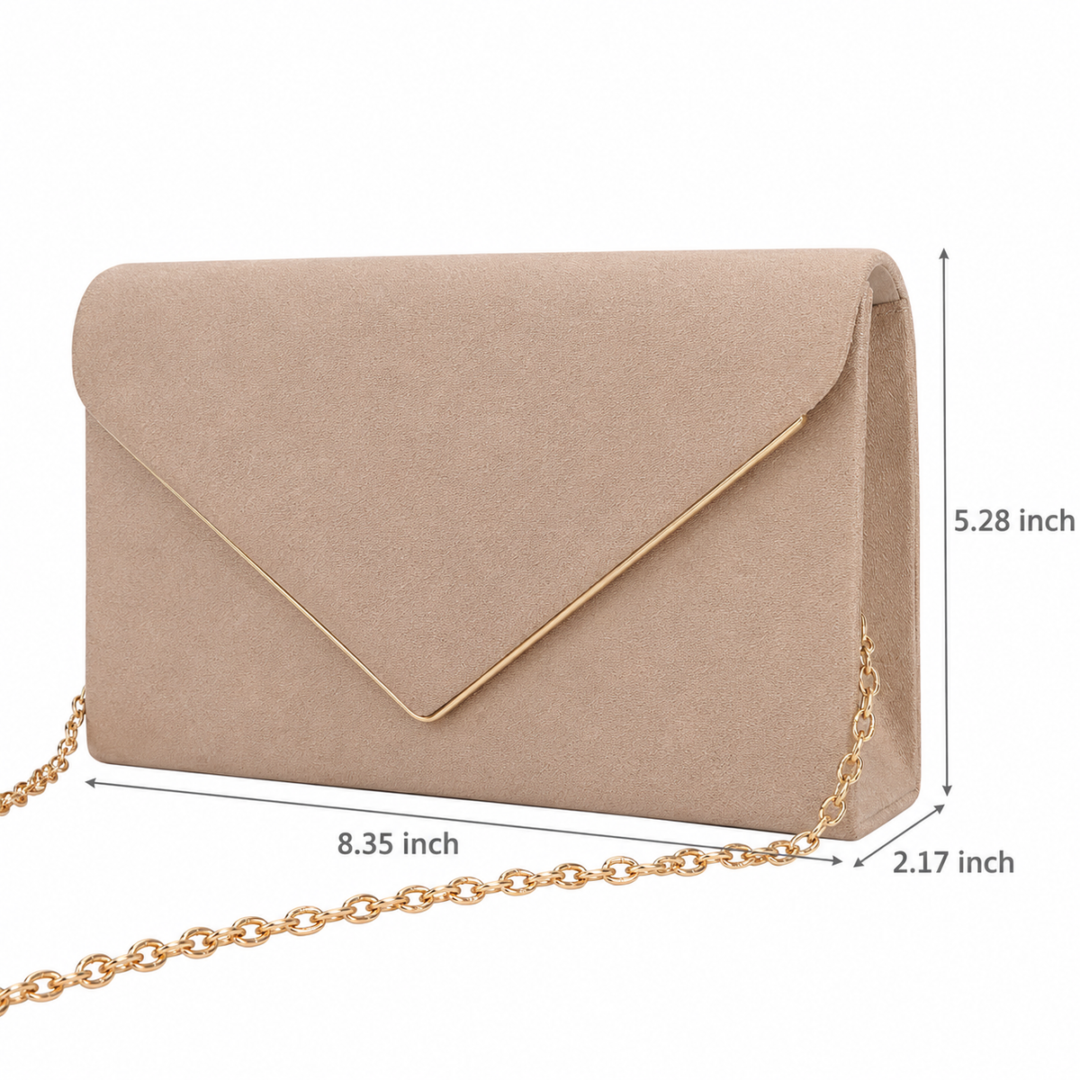 Envelope Faux Suede Clutch Bag